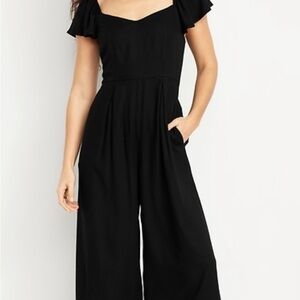 Old Navy Black Ruffle Sleeve Jumpsuit